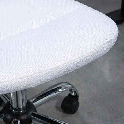 Mesh Computer Desk Office Chair with Adjustable Height and Swivel Wheels - White