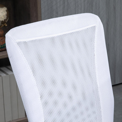Mesh Computer Desk Office Chair with Adjustable Height and Swivel Wheels - White