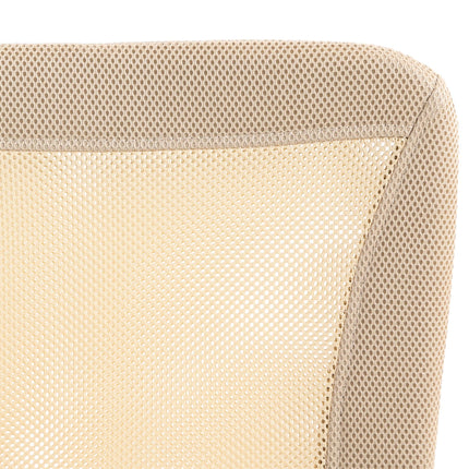 Mesh Armless Computer Desk Office Chair with Adjustable Height and Swivel Wheels - Beige