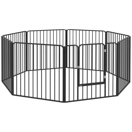 Heavy Duty 8-Panel Dog Pen 80cm Height for Small & Medium Dogs - Black