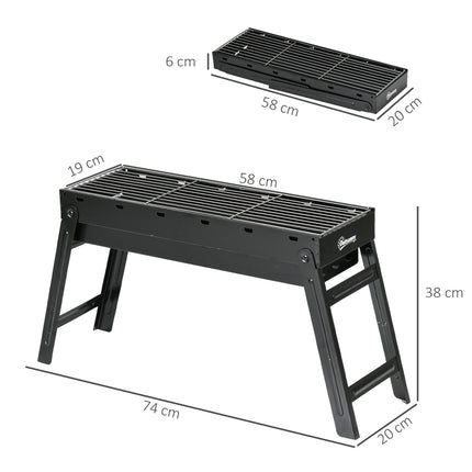 Foldable Charcoal Grill - Black