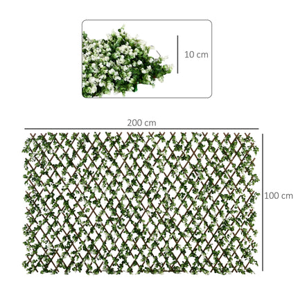 Set of 2 Expandable Faux Privacy Fence Panels with Artificial Eucalyptus Leaves 4m² Coverage - Green
