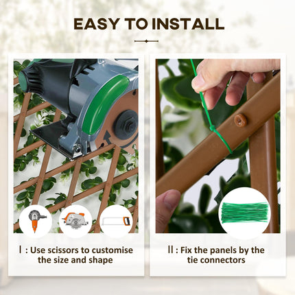 Set of 2 Expandable Faux Privacy Fence Panels with Artificial Eucalyptus Leaves 4m² Coverage - Green