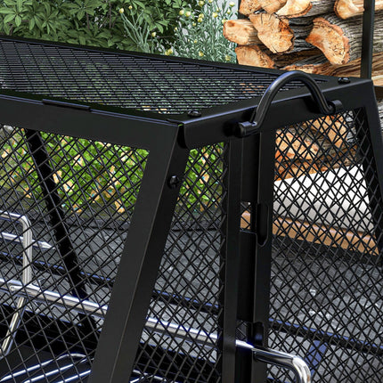 3-in-1 Charcoal Barbecue Grill with Rotisserie and Fire Pit - Black