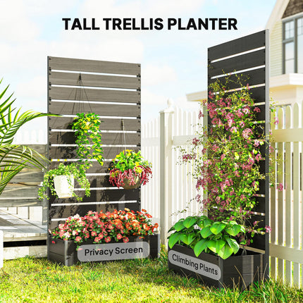 Raised Bed for Garden, Planter with Trellis for Climbing Plants, Vines, Planter
