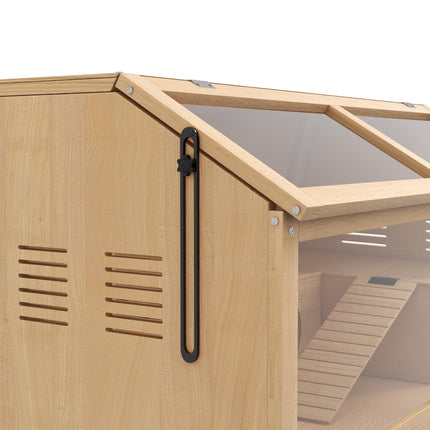 Wooden Hamster Cage with Suspension Bridge, Hut & Openable Top 85x45x44cm - Nature