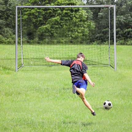 10ft x 6.5ft Football Goal with Ground Stakes for Garden - Grey