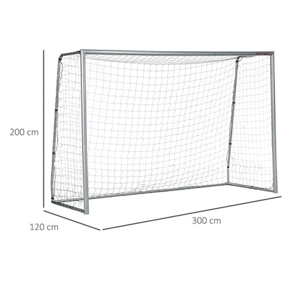 10ft x 6.5ft Football Goal with Ground Stakes for Garden - Grey