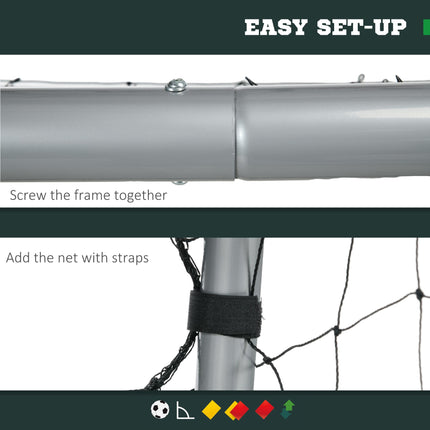 10ft x 6.5ft Football Goal with Ground Stakes for Garden - Grey