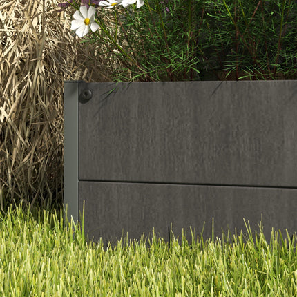 Raised Garden Bed with Trellis for Climbing Plants and Drainage Gap - Dark Grey