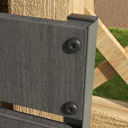 Raised Garden Bed with Trellis for Climbing Plants and Drainage Gap - Dark Grey