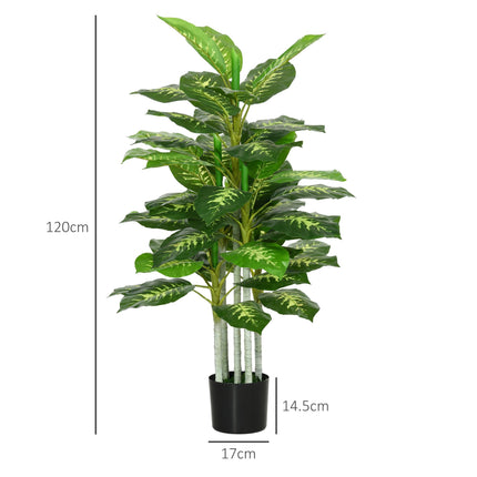 Artificial Evergreen Tree Fake Decorative Plant in Nursery Pot for Indoor Decor, 120cm