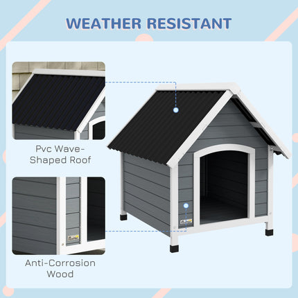 Outdoor Dog Kennel, Wooden Dog House, with Removable Floor, Anti-Corrosion Wood,