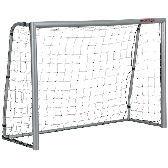 8ft x 5ft Football Goal with Net and Ground Stakes - Grey
