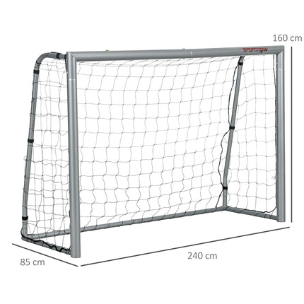8ft x 5ft Football Goal with Net and Ground Stakes - Grey