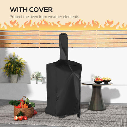 3 Tier Outdoor Pizza Oven and BBQ Grill with Charcoal Tray - Black