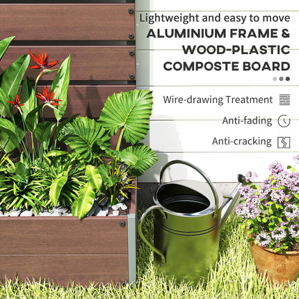 Raised Garden Bed with Trellis and Drainage Gap 90.5x38x180cm - Light Brown