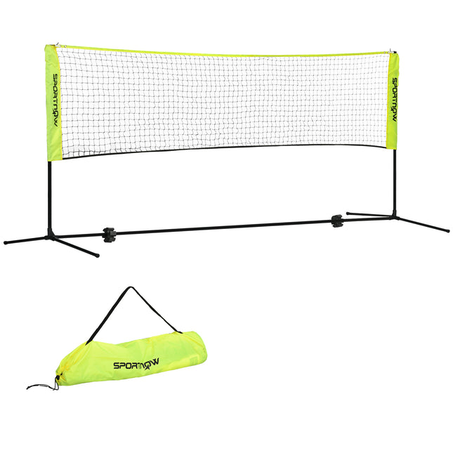 3m Height Adjustable Badminton Net for Tennis, Pickleball & Volleyball with Carry Bag - Black and Yellow