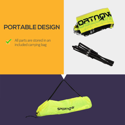 3m Height Adjustable Badminton Net for Tennis, Pickleball & Volleyball with Carry Bag - Black and Yellow