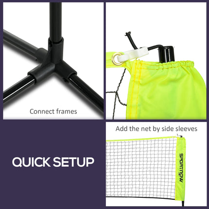 3m Height Adjustable Badminton Net for Tennis, Pickleball & Volleyball with Carry Bag - Black and Yellow