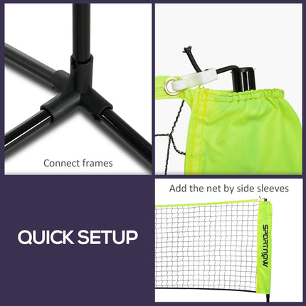 4m Adjustable Height Badminton Net for Tennis, Pickleball & Volleyball with Carry Bag - Black & Yellow