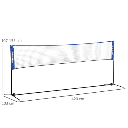 4m Adjustable Height Badminton and Sports Net with Carry Bag - Blue