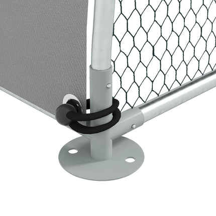 Galvanised Outdoor Chicken Coop for 4-6 Chickens, Hens, Ducks & Rabbits with Cover 3 x 1.9 x 2.2m - Silver Tone