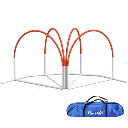 Dog Agility Training Equipment Set 4 PCS with Oxford Carry Bag - Orange