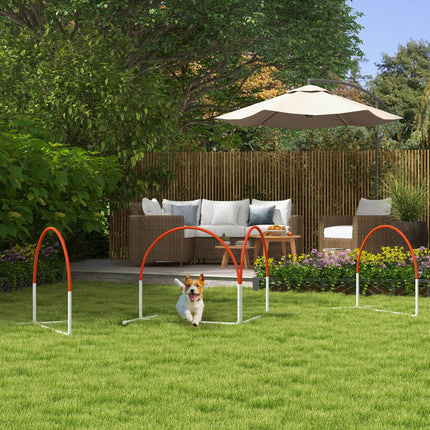 Dog Agility Training Equipment Set 4 PCS with Oxford Carry Bag - Orange