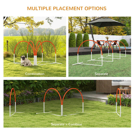 Dog Agility Training Equipment Set 4 PCS with Oxford Carry Bag - Orange