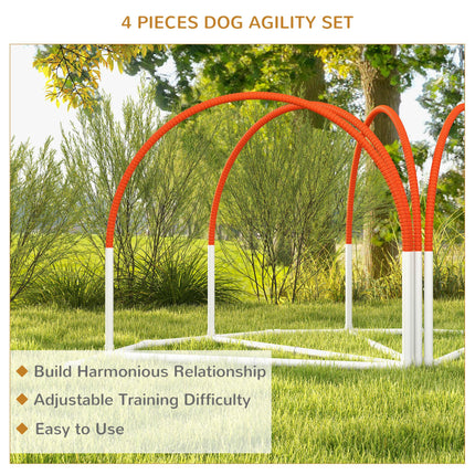 Dog Agility Training Equipment Set 4 PCS with Oxford Carry Bag - Orange