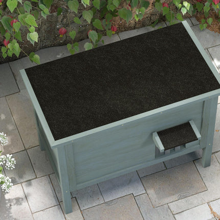 Outdoor Insulated Wooden Cat House with Removable Floor and Waterproof Roof - Charcoal Grey