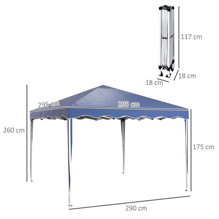 3 x 3m Pop Up Gazebo with Adjustable Steel Frame - Blue