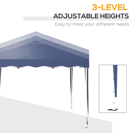 3 x 3m Pop Up Gazebo with Adjustable Steel Frame - Blue