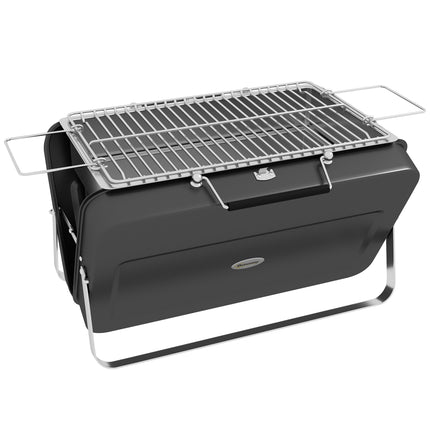 Foldable Mini Charcoal Barbecue Grill with Handle - Black