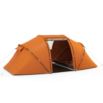 4 to 6 Person Family Camping Tent with UV Protection - Orange