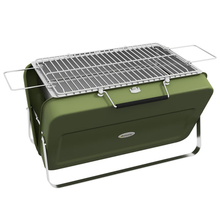 Foldable Suitcase Mini Charcoal Barbecue Grill BBQ - Green