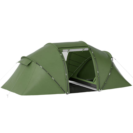 4-6 Person Tunnel Tent with UV Protection and Waterproof Polyester - Dark Green