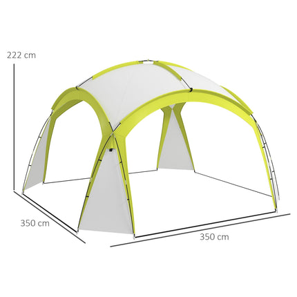 3.5x3.5M Spacious Camping Gazebo with PU Coated Polyester Shell - Green