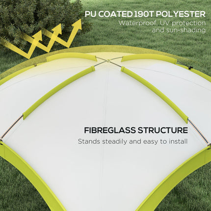 3.5x3.5M Spacious Camping Gazebo with PU Coated Polyester Shell - Green