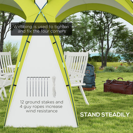 3.5x3.5M Spacious Camping Gazebo with PU Coated Polyester Shell - Green