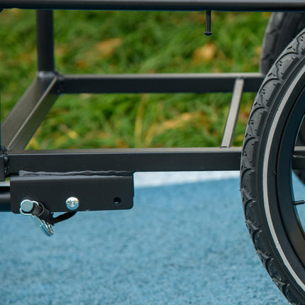 Steel Bike Cargo Trailer with 65L Storage Box, Foldable Frame, 40KG Load Capacity - Black