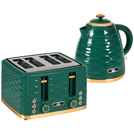 Rapid Boil 1.7L Kettle and 4 Slice Toaster Set - Green