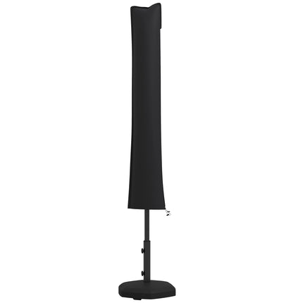 Waterproof Outdoor Parasol Cover with Zipper and Buckle 420D Oxford Fabric - Black