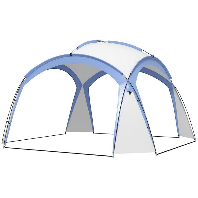 3.5 x 3.5M Outdoor Camping Gazebo PU Coated Polyester Dome Shelter - Light Blue