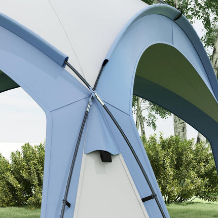 3.5 x 3.5M Outdoor Camping Gazebo PU Coated Polyester Dome Shelter - Light Blue