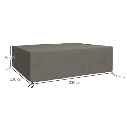 Large Square Patio Garden Furniture Cover Set 230x230cm 600D Oxford - Grey
