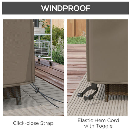 Large Square Patio Garden Furniture Cover Set 230x230cm 600D Oxford - Grey