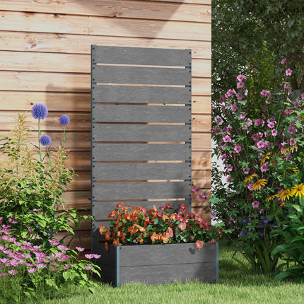 Garden Planter with Trellis and Drainage Gap 72x38x150cm - Dark Grey