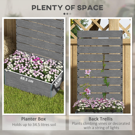 Garden Planter with Trellis and Drainage Gap 72x38x150cm - Dark Grey